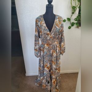 Chandry. Large. Floral Print Maxy Dress.